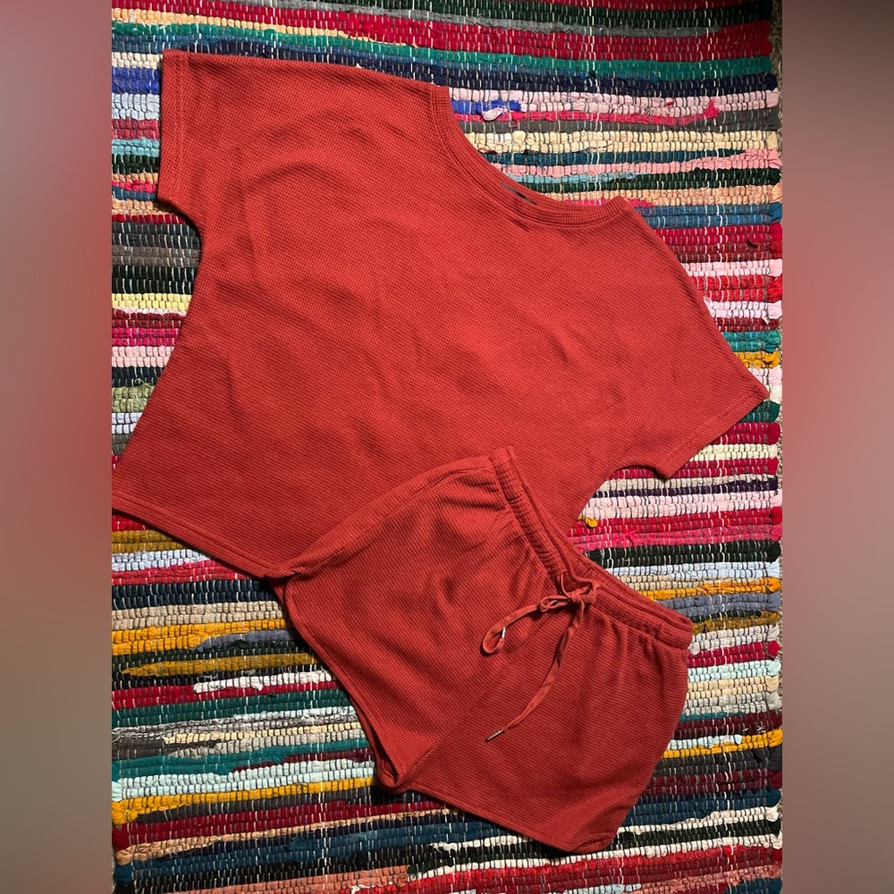 Women's Short Sleeve Waffle Pajama Sets